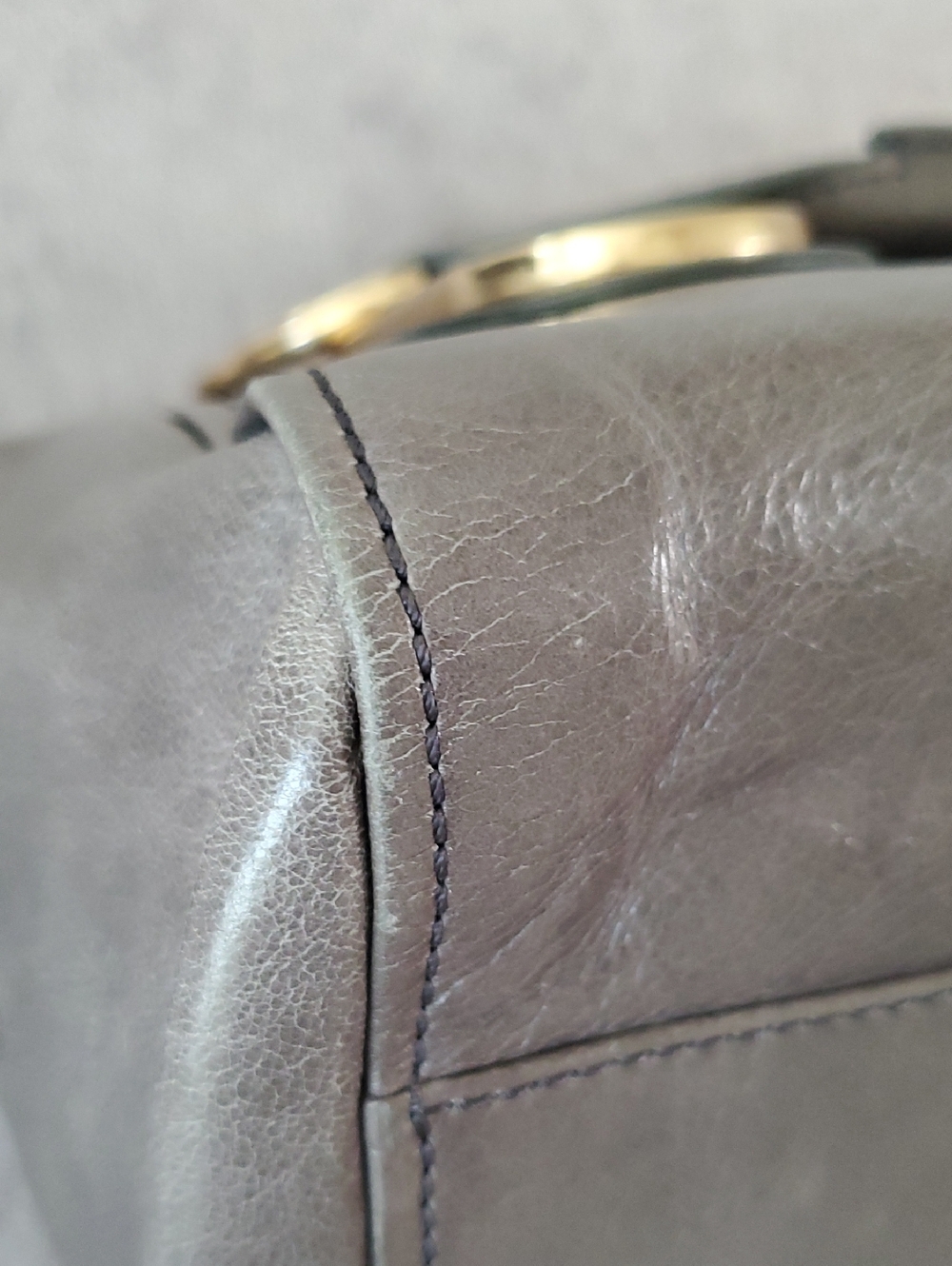 EUC See By Chloe Leather Satchel In Gray With Gold Hardware - Picture 13 of 16